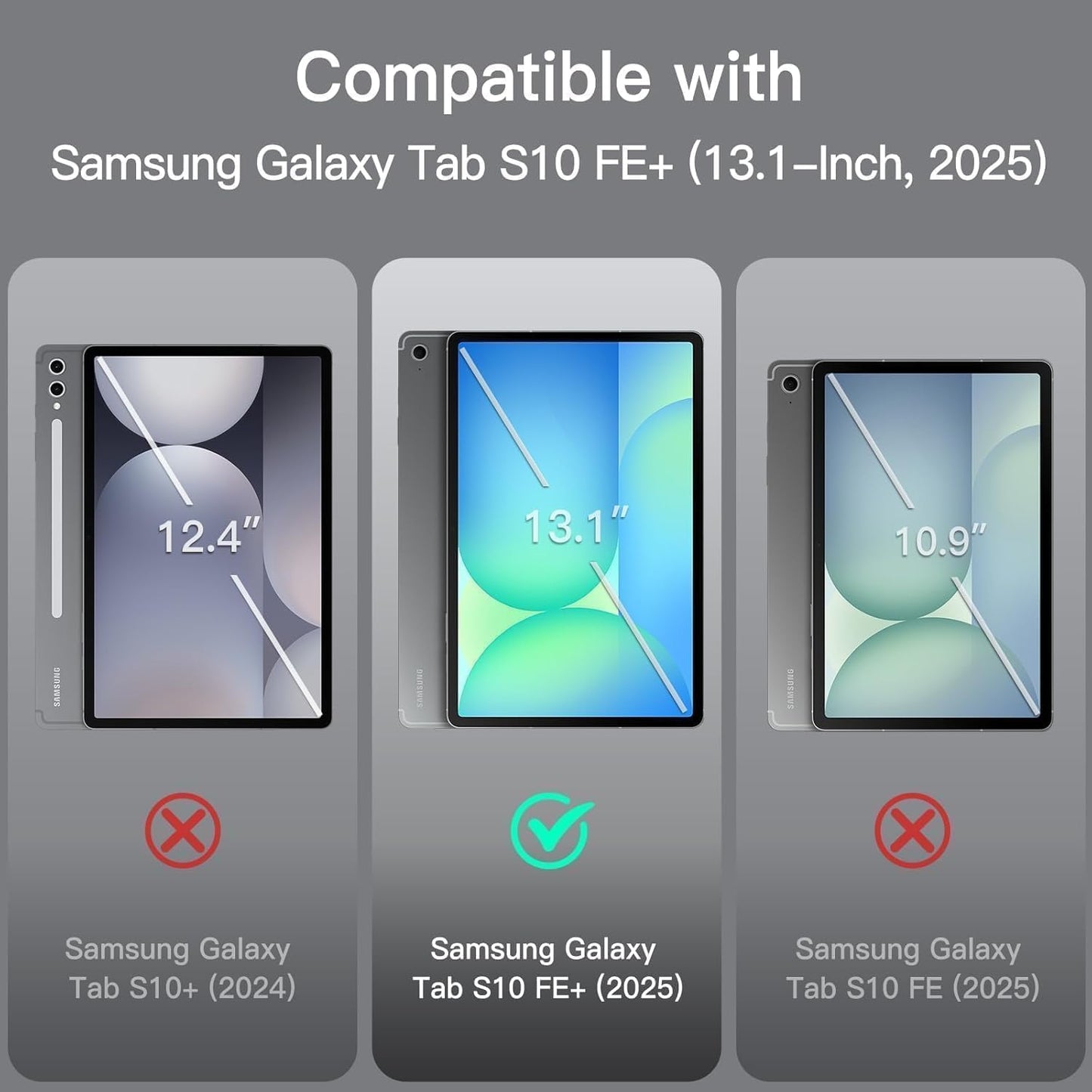 Samsung Galaxy Tab S10 FE Plus 13.1 inç Uyumlu Tablet Kılıfı – Kalem Bölmeli, Standlı, Tri-Folding Akıllı Kapak, Manyetik Otomatik Uyku/Uyanma Özellikli, İnce ve Dayanıklı Koruma (Bordo)