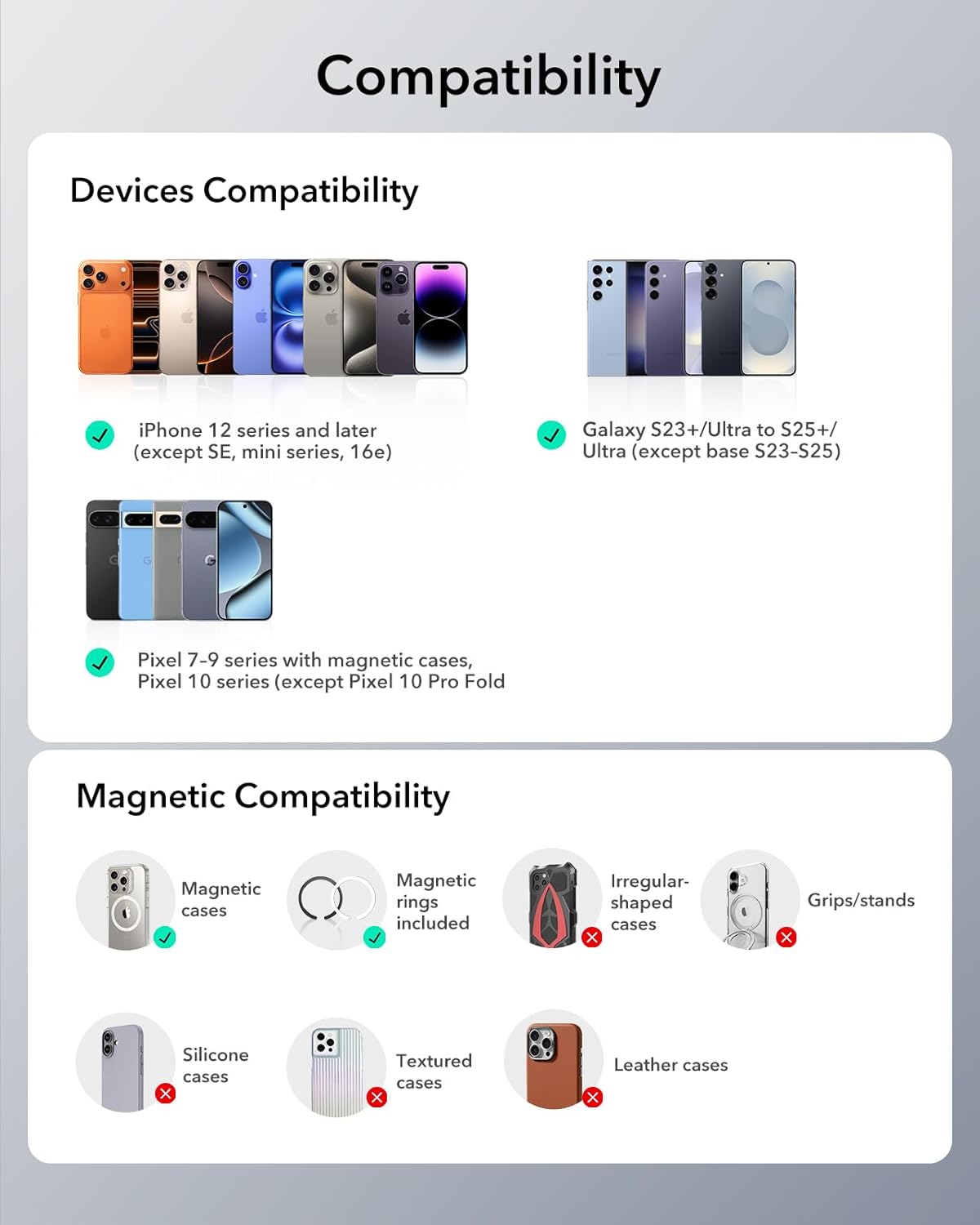 ESR iPhone MagSafe Cüzdan – 5 Kartlık, RFID, Vegan Deri