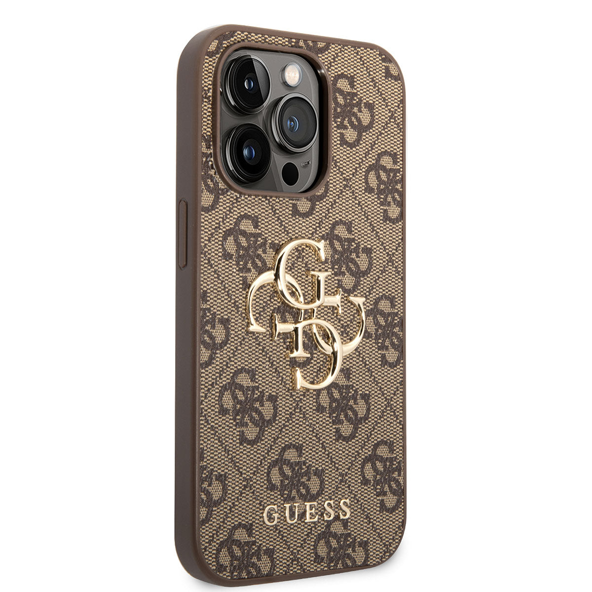__vg|Kahverengi|0|3666339066314-01|Apple iPhone 14 Pro Max Kılıf GUESS PU Deri Büyük Metal Logo Dizaynlı Kapak