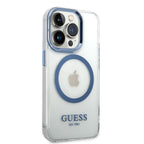 __vg|Mavi|0|3666339069810-01|Apple iPhone 14 Pro Max Kılıf GUESS MagSafe Şarj Özellikli Metal Kamera Çerçeveli Kapak