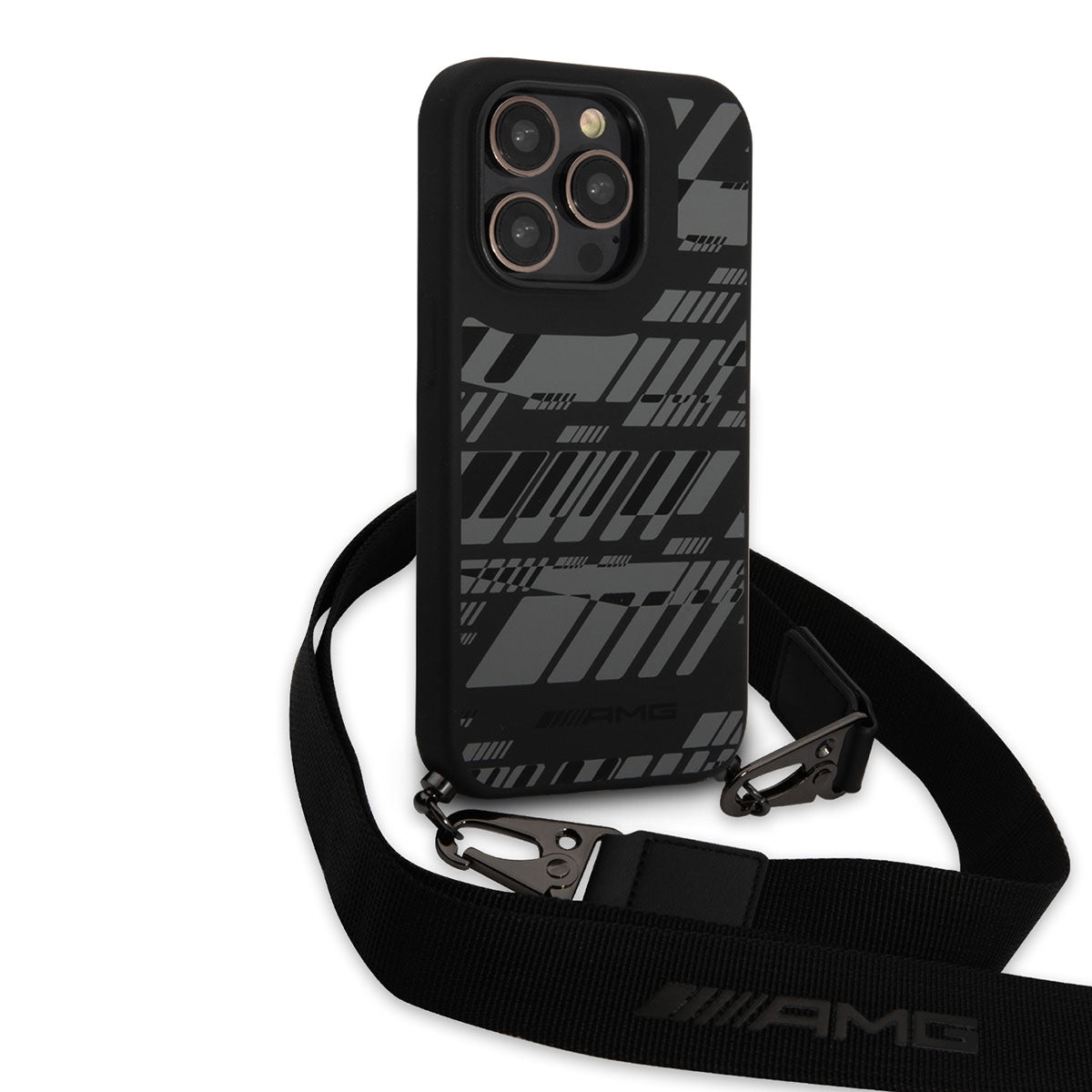 __vg|Siyah|0|3666339071011-01|Apple iPhone 14 Pro Max Kılıf AMG Liquid Silikon Strap Telefon Askılı Grafik Dizayn Kapak