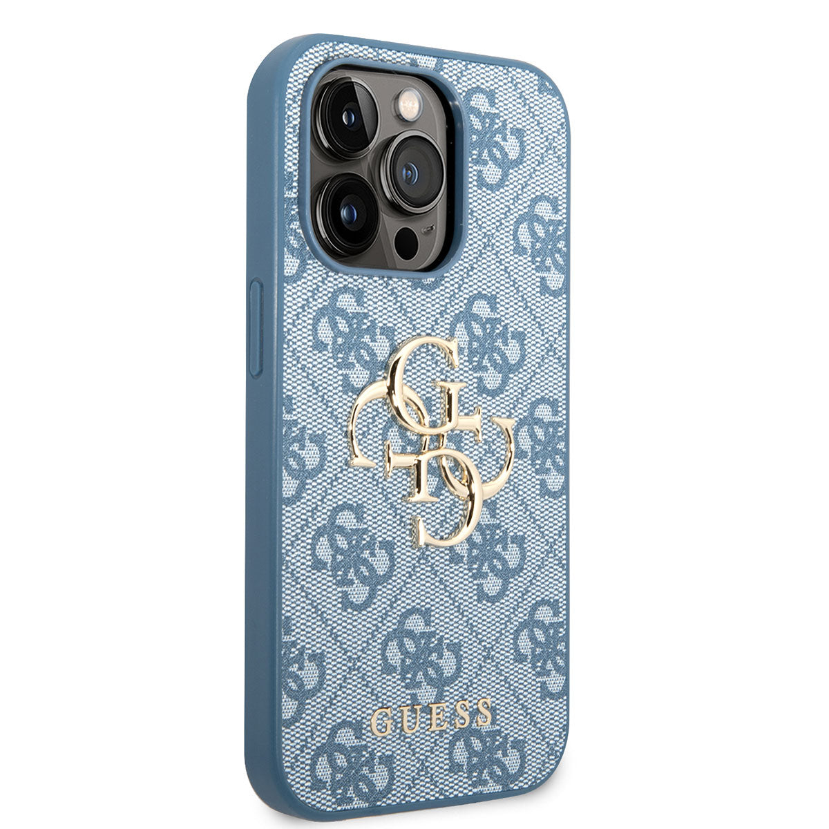 __vg|Mavi|0|3666339088774-01|Apple iPhone 14 Pro Max Kılıf GUESS PU Deri Büyük Metal Logo Dizaynlı Kapak