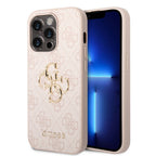 __vg|Pembe|0|3666339088811-01|Apple iPhone 14 Pro Max Kılıf GUESS PU Deri Büyük Metal Logo Dizaynlı Kapak