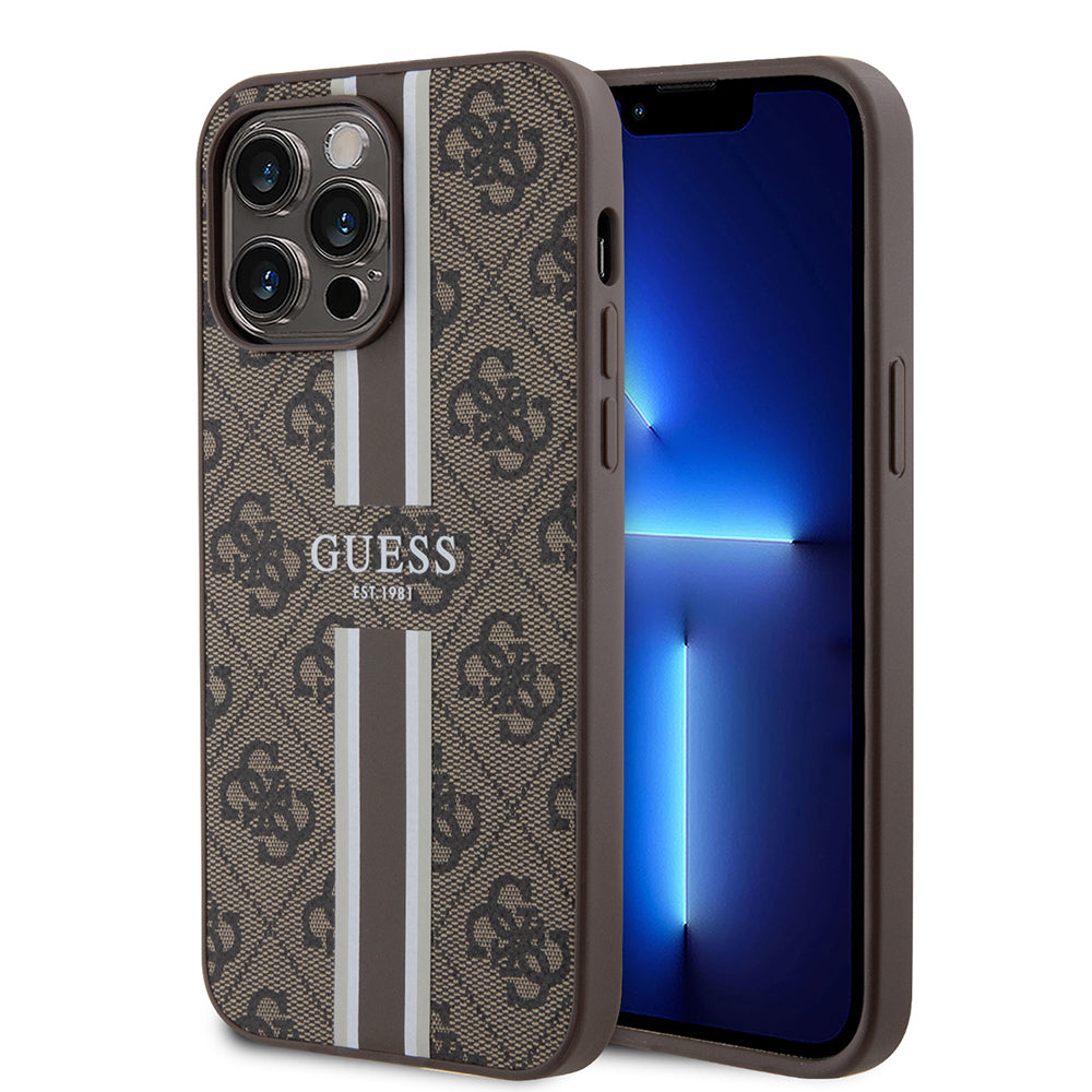 __vg|Kahverengi|0|3666339119805-01|Apple iPhone 14 Pro Max Kılıf Guess Orjinal Lisanslı MagSafe Şarj Özellikli 4G Şerit Tasarımlı Printed Kapak