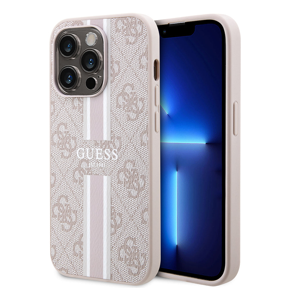 __vg|Pembe|0|3666339119904-01|Apple iPhone 14 Pro Max Kılıf Guess Orjinal Lisanslı MagSafe Şarj Özellikli 4G Şerit Tasarımlı Printed Kapak