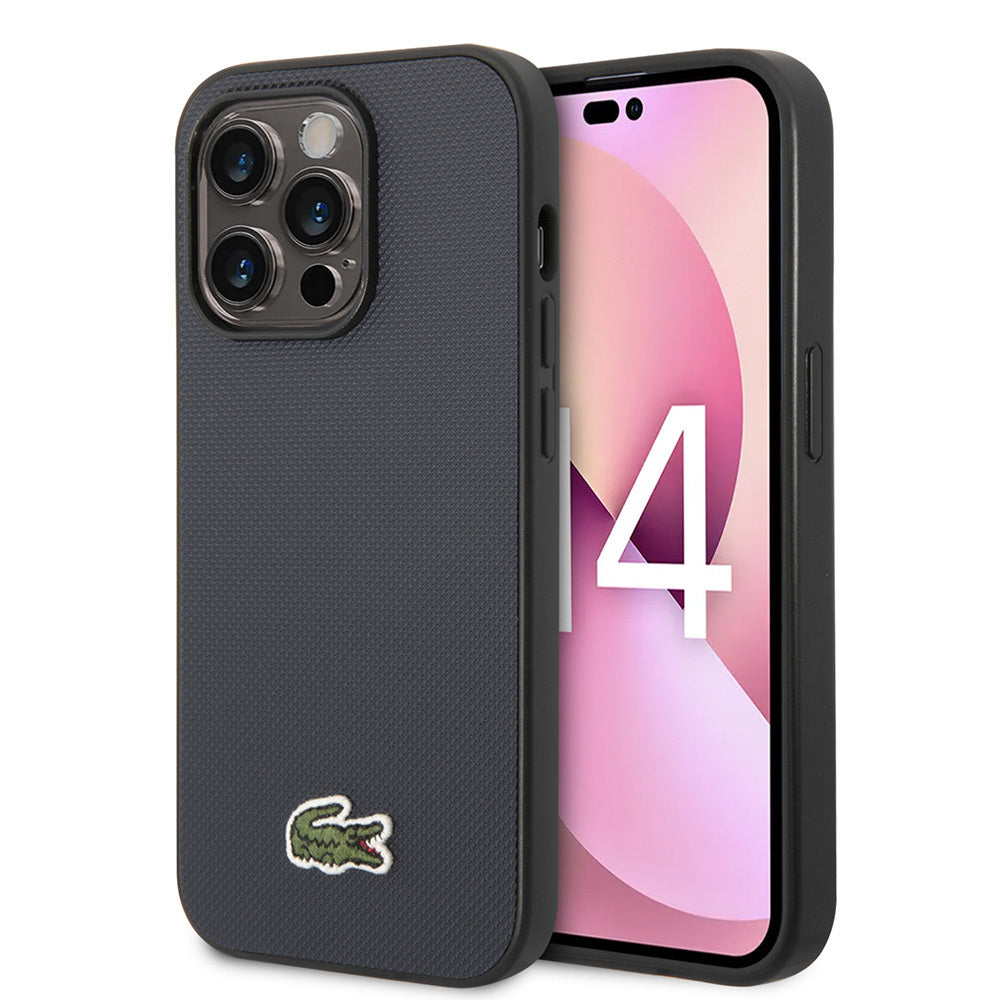 __vg|Lacivert|0|3666339127541-01|Apple iPhone 14 Pro Max Kılıf Lacoste Orjinal Lisanslı PU Pike Desenli Arka Yüzey İkonik Timsah Dokuma Logolu Kapak