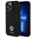 __vg|Siyah|0|3666339148478-01|Apple iPhone 14 Pro Max Kılıf Guess Orjinal Lisanslı Yazı ve Taşlı 4G Logolu Silikon Kapak