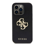 __vg|Siyah|0|3666339151270-01|Apple iPhone 14 Pro Max Kılıf Guess Orjinal Lisanslı Delikli Yazı ve 4G Glitter Büyük Metal Logolu Kapak