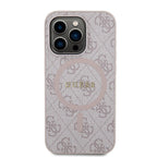 __vg|Pembe|0|3666339226732-01|Apple iPhone 14 Pro Max Kılıf Guess Orjinal Lisanslı MagSafe Şarj Özellikli PU Halkalı 4G Desenli Yazı Logolu Kapak