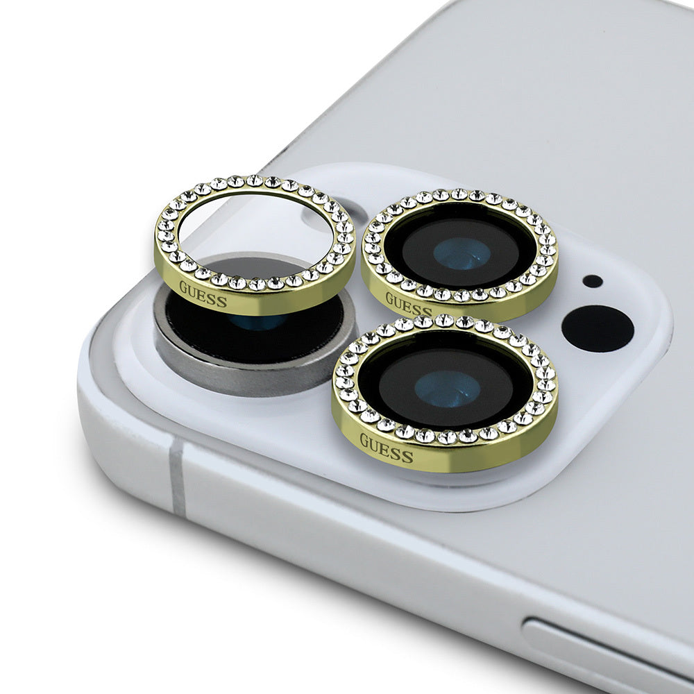 __vg|Gold|0|3666339343033-01|Apple iPhone 17 Pro Max Guess Orjinal Lisanslı Rhinestone Taşlı Lens Koruyucu