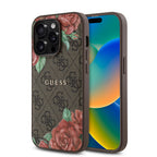 __vg|Kahverengi|0|3666339350208-01|Apple iPhone 14 Pro Max Kılıf Guess Orjinal Lisanslı MagSafe Şarj Özellikli Gül Baskılı 4G Desenli Yazı Logolu Kapak