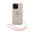 __vg|Pembe|0|3666339476113-01|Apple iPhone 14 Pro Max Kılıf Guess Orjinal Lisanslı PU Deri Bilek Askı İpli Metal Büyük 4G ve Yazı Logolu Kapak