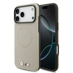 __vg|Gri|0|3666339483432-01|Apple iPhone 17 Pro Max Kılıf BMW Orjinal Lisanslı MagSafe Şarj Özellikli Metal Logolu Delikli M Dizayn Deri Kapak
