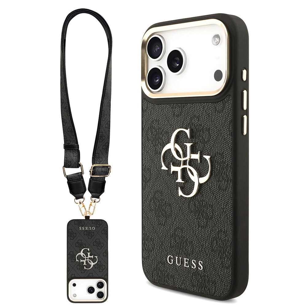 __vg|Siyah|0|3666339488598-01|Apple iPhone 17 Pro Max Kılıf Guess Orjinal Lisanslı 4G Büyük Metal Logolu Kalın Askılı Kapak