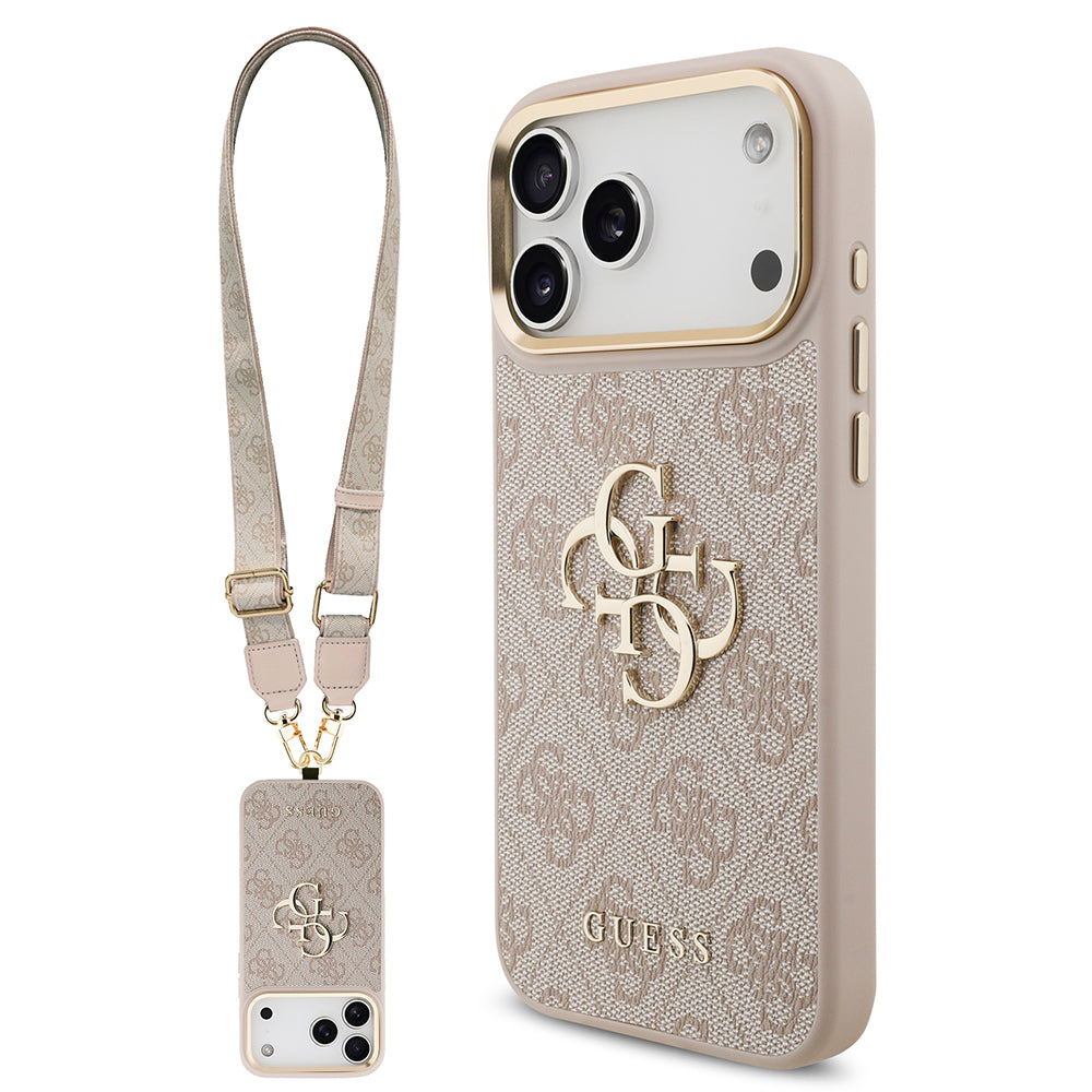 __vg|Pembe|0|3666339488895-01|Apple iPhone 17 Pro Max Kılıf Guess Orjinal Lisanslı 4G Büyük Metal Logolu Kalın Askılı Kapak