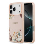 __vg|Pembe|0|3666339489953-01|Apple iPhone 17 Pro Max Kılıf Guess Orjinal Lisanslı MagSafe Şarj Özellikli Taneli Çiçek Tasarımlı Metal Yazı Logolu Kapak