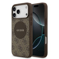 __vg|Kahverengi|0|3666339490034-01|Apple iPhone 17 Pro Max Kılıf Guess Orjinal Lisanslı MagSafe Şarj Özellikli Yazı Logolu Circle Classic Kapak