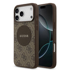 __vg|Kahverengi|0|3666339490034-01|Apple iPhone 17 Pro Max Kılıf Guess Orjinal Lisanslı MagSafe Şarj Özellikli Yazı Logolu Circle Classic Kapak