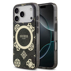 __vg|Siyah|0|3666339490713-01|Apple iPhone 17 Pro Max Kılıf Guess Orjinal Lisanslı MagSafe Şarj Özellikli IML Peony ve 4G Desenli Klasik Logolu Kapak
