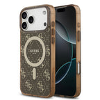 __vg|Kahverengi|0|3666339490836-01|Apple iPhone 17 Pro Max Kılıf Guess Orjinal Lisanslı MagSafe Şarj Özellikli IML Baskılı Klasik Logolu 4G Desenli Kapak