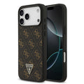 __vg|Siyah|0|3666339491116-01|Apple iPhone 17 Pro Max Kılıf Guess Orjinal Lisanslı PU Deri 4G Desenli Üçgen Logolu Kapak