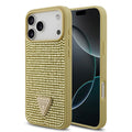 __vg|Gold|0|3666339491918-01|Apple iPhone 17 Pro Max Kılıf Guess Orjinal Lisanslı Taşlı Arka Yüzey Üçgen Logolu Kapak