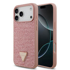__vg|Pembe|0|3666339491956-01|Apple iPhone 17 Pro Max Kılıf Guess Orjinal Lisanslı Taşlı Arka Yüzey Üçgen Logolu Kapak