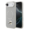 __vg|Gri|0|3666339495305-01|Apple iPhone 17 Air Kılıf Karl Lagerfeld Orjinal Lisanslı MagSafe Şarj Özellikli Metal Kamera ve Buton Tasarımlı K&C PU Deri Kapak