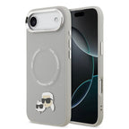 __vg|Gri|0|3666339495305-01|Apple iPhone 17 Air Kılıf Karl Lagerfeld Orjinal Lisanslı MagSafe Şarj Özellikli Metal Kamera ve Buton Tasarımlı K&C PU Deri Kapak