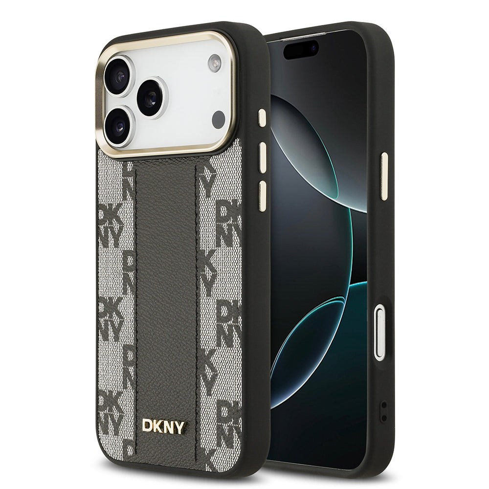 __vg|Siyah|0|3666339504427-01|Apple iPhone 17 Pro Max Kılıf DKNY Orjinal Lisanslı MagSafe Şarj Özellikli 3D Yazılı Checkered Pattern Kapak