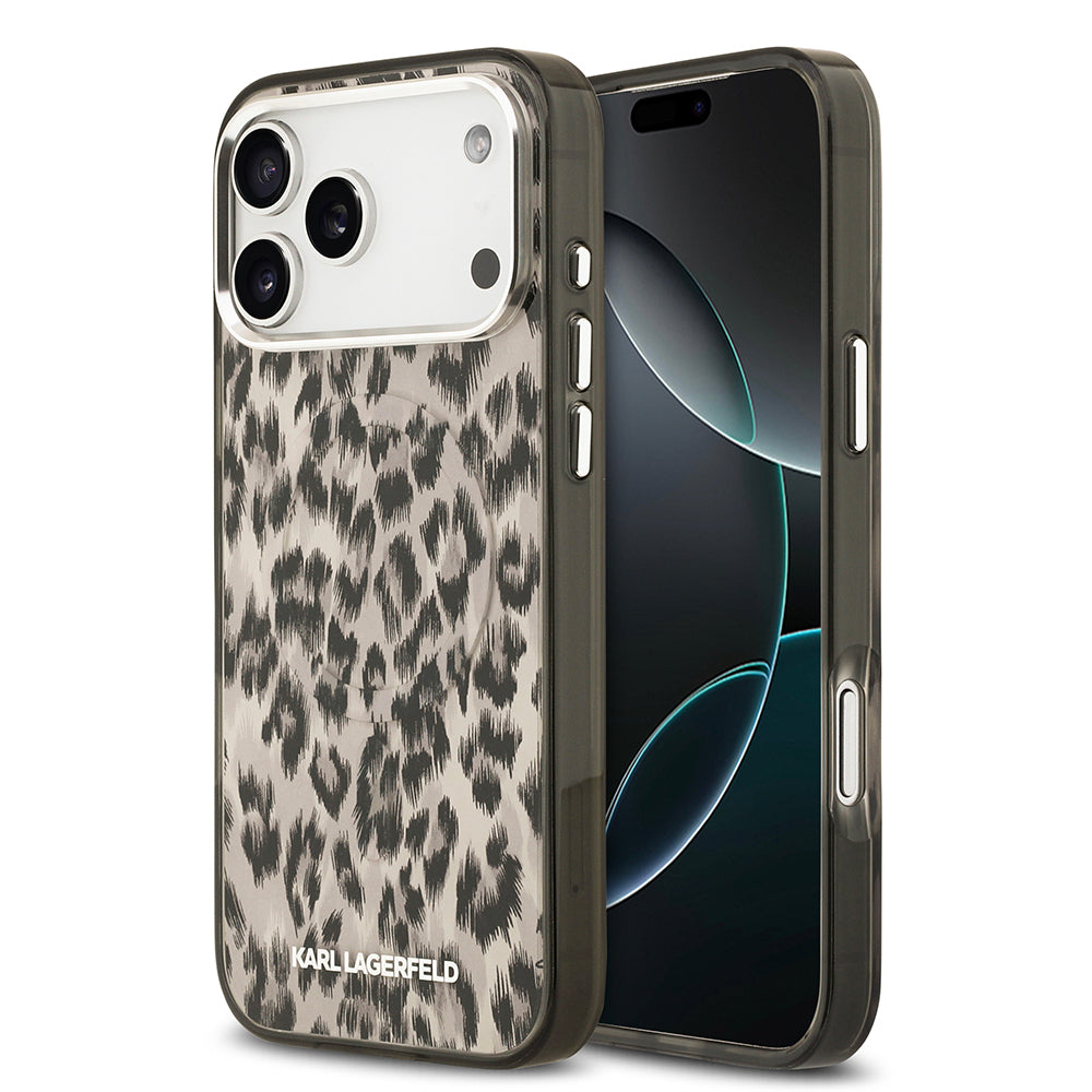 __vg|Kahverengi|0|3666339506148-01|Apple iPhone 17 Pro Max Kılıf Karl Lagerfeld Orjinal Lisanslı MagSafe Şarj Özellikli IML Leopar Baskılı Kapak