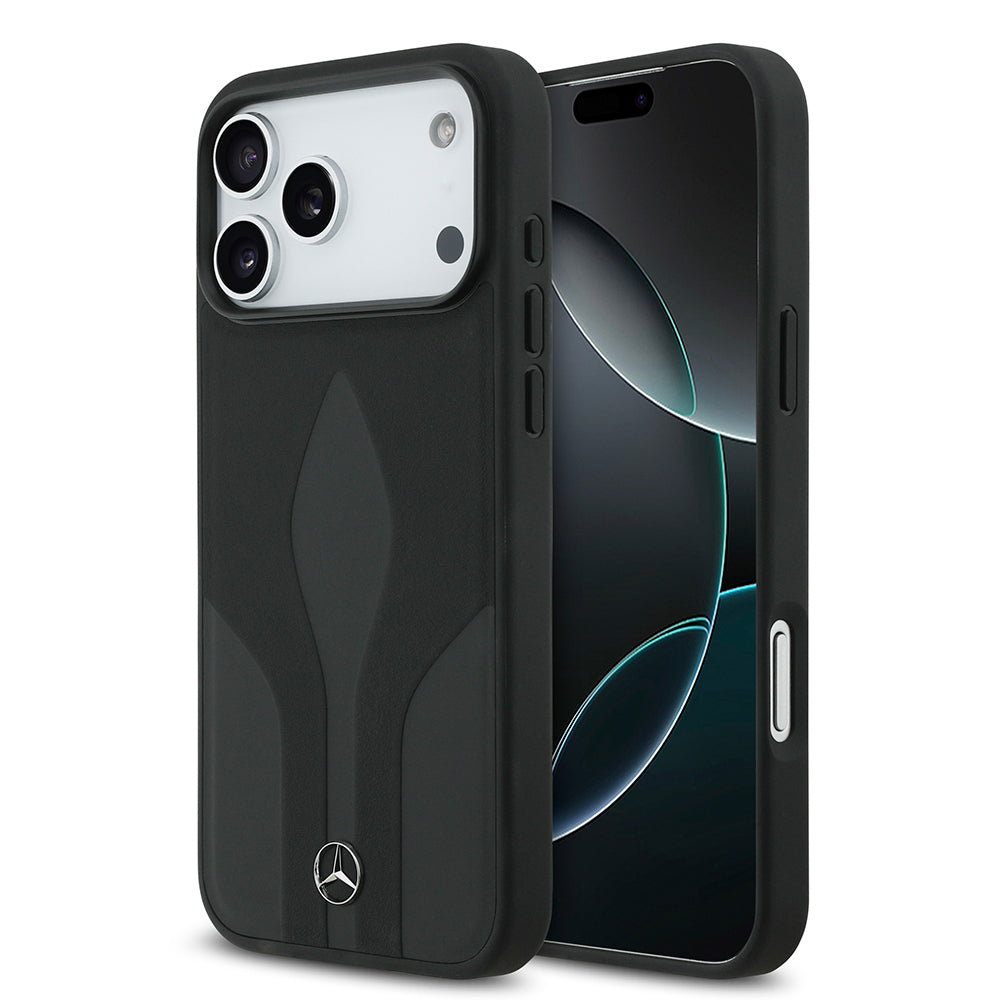 __vg|Siyah|0|3666339506698-01|Apple iPhone 17 Pro Max Kılıf Mercedes Benz Orjinal Lisanslı MagSafe Şarj Özellikli Dokulu Desenli Deri Kapak
