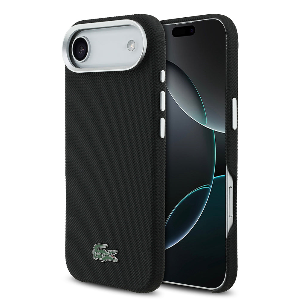 __vg|Siyah|0|3666339511401-01|Apple iPhone 17 Air Kılıf Lacoste Orjinal Lisanslı MagSafe Şarj Özellikli PVC Pike Desenli Arka Yüzey İkonik Timsah Dokuma Logolu Kapak