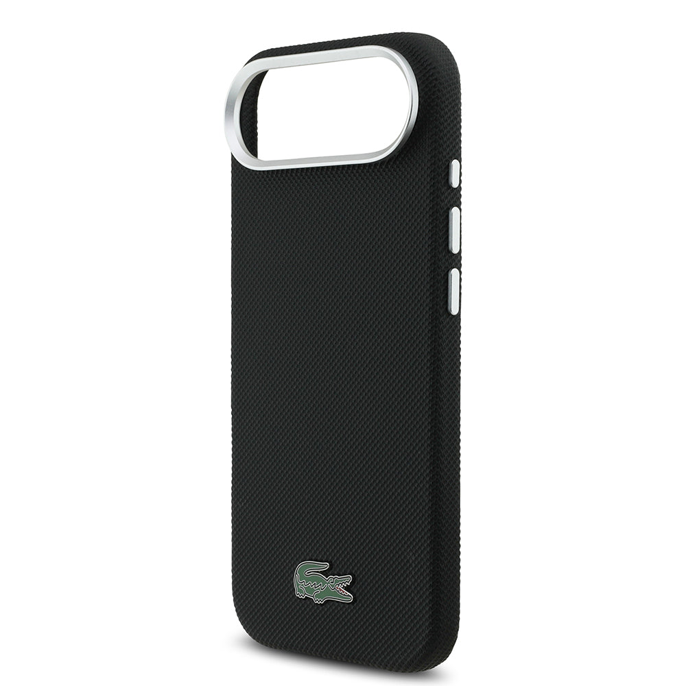 __vg|Siyah|5|3666339511401-06|Apple iPhone 17 Air Kılıf Lacoste Orjinal Lisanslı MagSafe Şarj Özellikli PVC Pike Desenli Arka Yüzey İkonik Timsah Dokuma Logolu Kapak