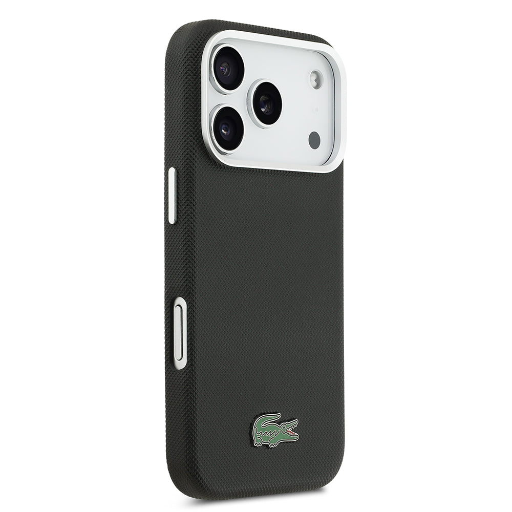 __vg|Siyah|3|3666339511425-04|Apple iPhone 17 Pro Max Kılıf Lacoste Orjinal Lisanslı MagSafe Şarj Özellikli PVC Pike Desenli Arka Yüzey İkonik Timsah Dokuma Logolu Kapak