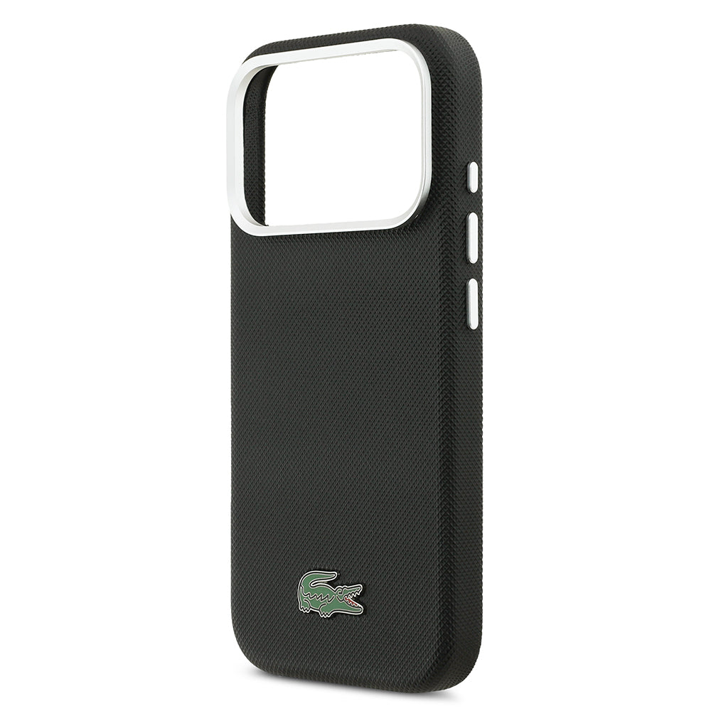 __vg|Siyah|5|3666339511425-06|Apple iPhone 17 Pro Max Kılıf Lacoste Orjinal Lisanslı MagSafe Şarj Özellikli PVC Pike Desenli Arka Yüzey İkonik Timsah Dokuma Logolu Kapak