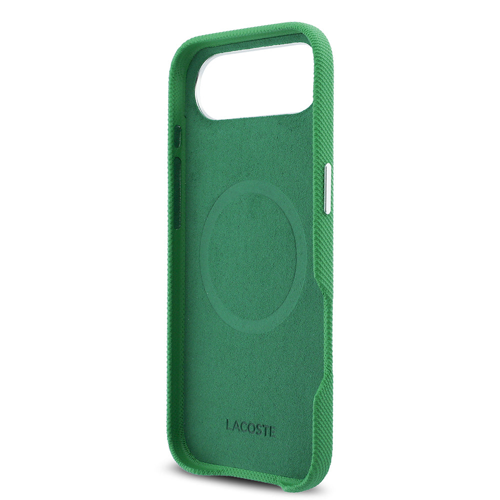 __vg|Yeşil|6|3666339511524-07|Apple iPhone 17 Air Kılıf Lacoste Orjinal Lisanslı MagSafe Şarj Özellikli PVC Pike Desenli Arka Yüzey İkonik Timsah Dokuma Logolu Kapak