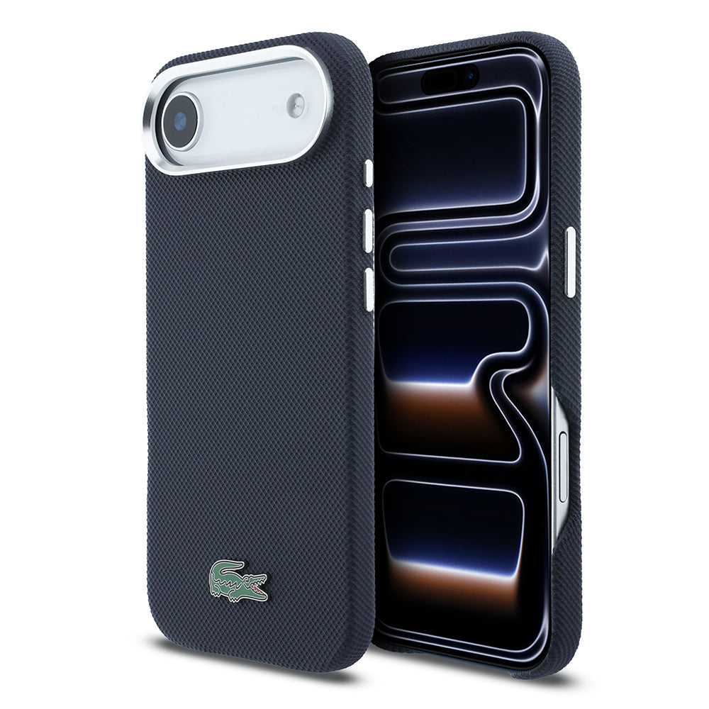 __vg|Lacivert|0|3666339511647-01|Apple iPhone 17 Air Kılıf Lacoste Orjinal Lisanslı MagSafe Şarj Özellikli PVC Pike Desenli Arka Yüzey İkonik Timsah Dokuma Logolu Kapak