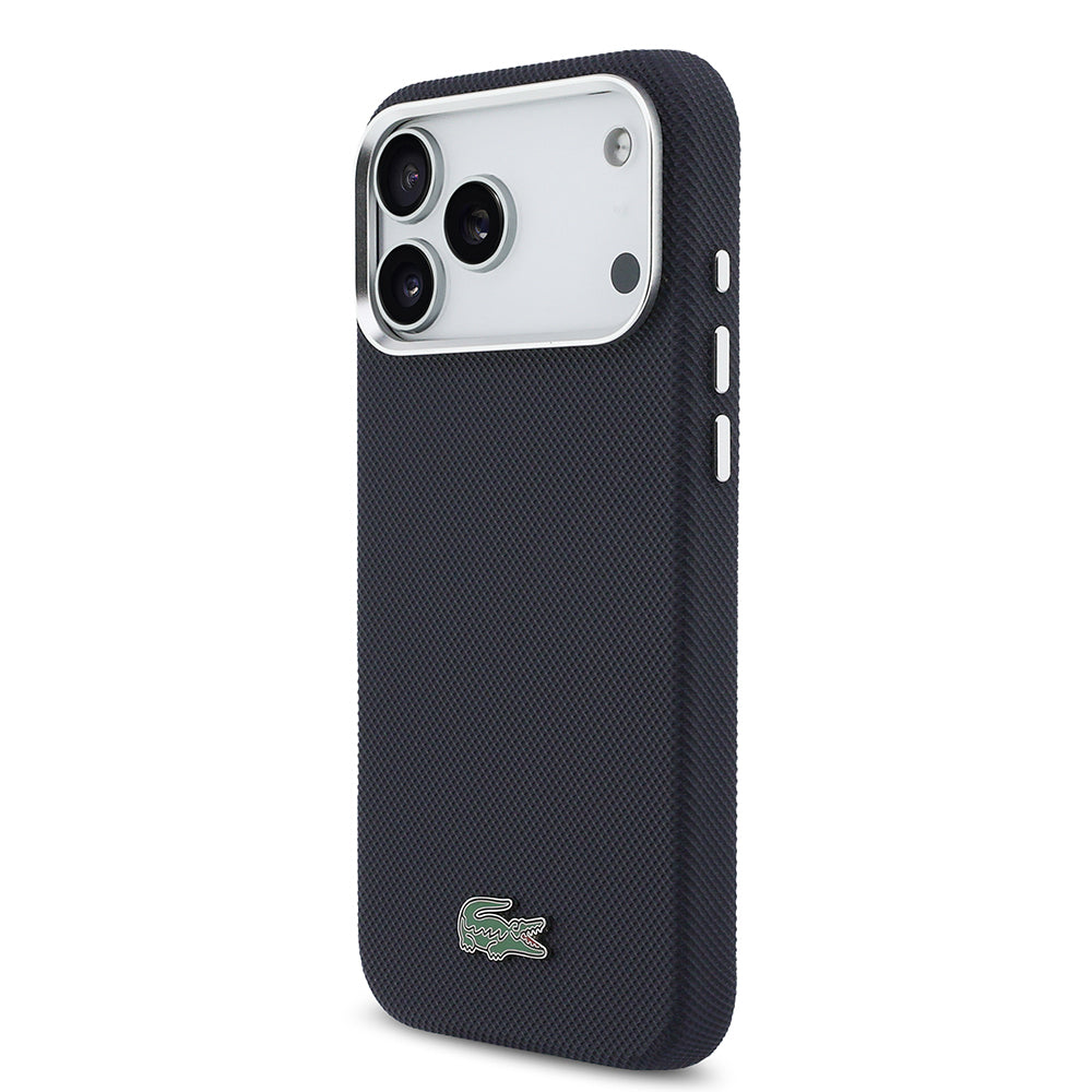 __vg|Lacivert|1|3666339511661-02|Apple iPhone 17 Pro Max Kılıf Lacoste Orjinal Lisanslı MagSafe Şarj Özellikli PVC Pike Desenli Arka Yüzey İkonik Timsah Dokuma Logolu Kapak