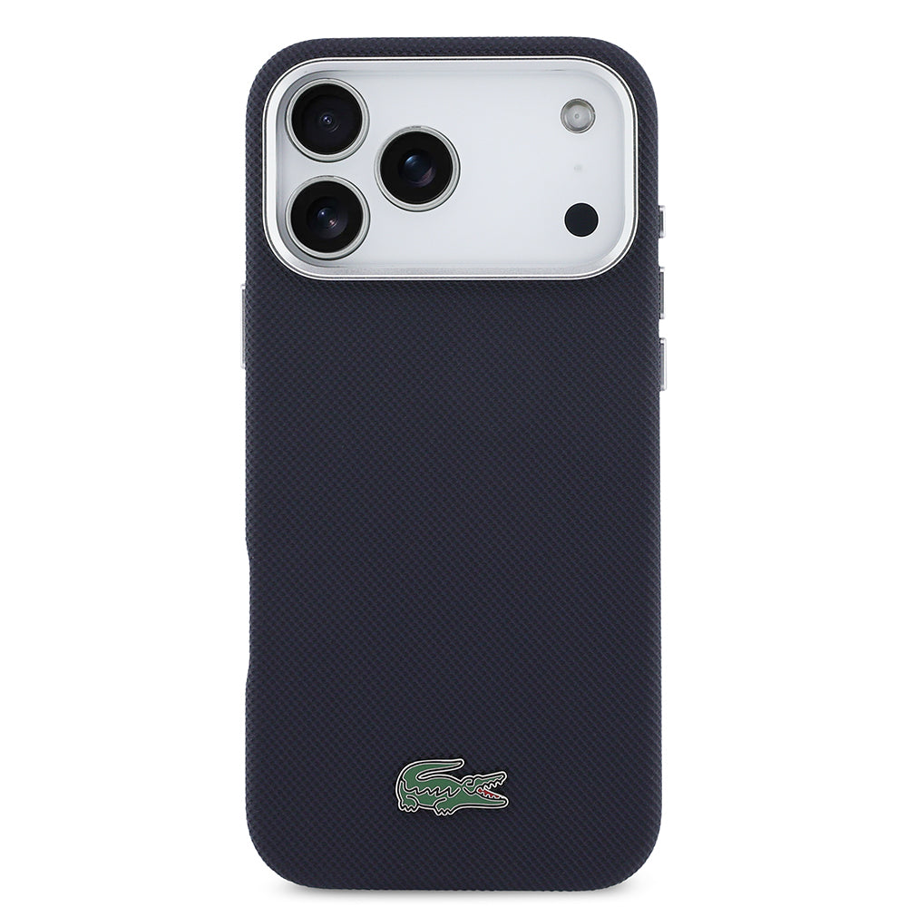 __vg|Lacivert|2|3666339511661-03|Apple iPhone 17 Pro Max Kılıf Lacoste Orjinal Lisanslı MagSafe Şarj Özellikli PVC Pike Desenli Arka Yüzey İkonik Timsah Dokuma Logolu Kapak