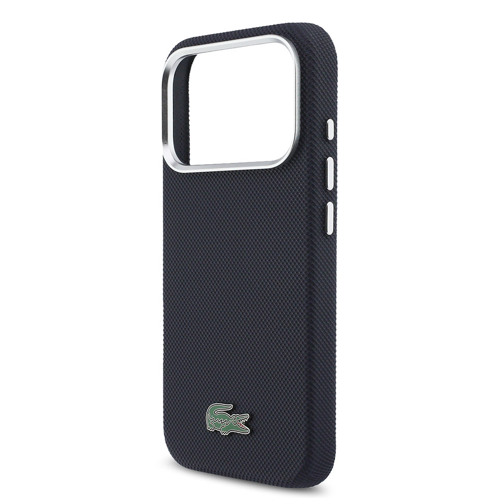 __vg|Lacivert|5|3666339511661-06|Apple iPhone 17 Pro Max Kılıf Lacoste Orjinal Lisanslı MagSafe Şarj Özellikli PVC Pike Desenli Arka Yüzey İkonik Timsah Dokuma Logolu Kapak