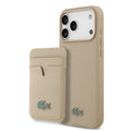 __vg|Bej|0|3666339514365-01|Apple iPhone 17 Pro Max Kılıf Lacoste Orjinal Lisanslı MagSafe Şarj Özellikli PU Pike Desenli Metal Logolu Kartlıklı Kapak