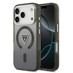 __vg|Siyah|0|3666339515867-01|Apple iPhone 17 Pro Max Kılıf Guess Orjinal Lisanslı MagSafe Şarj Özellikli IML Baskılı Üçgen Logolu Metal Kamera Çerçeveli Kapak