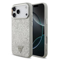 __vg|Gri|0|3666339516987-01|Apple iPhone 17 Pro Max Kılıf Guess Orjinal Lisanslı MagSafe Şarj Özellikli Metal Kamera Çerçeveli Üçgen Logolu Glitter Kapak