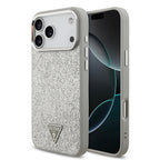 __vg|Gri|0|3666339516987-01|Apple iPhone 17 Pro Max Kılıf Guess Orjinal Lisanslı MagSafe Şarj Özellikli Metal Kamera Çerçeveli Üçgen Logolu Glitter Kapak