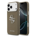 __vg|Kahverengi|0|3666339518264-01|Apple iPhone 17 Pro Max Kılıf Guess Orjinal Lisanslı Grained 4G Metal Büyük Logolu Kapak