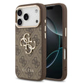 __vg|Kahverengi|0|3666339521943-01|Apple iPhone 17 Pro Max Kılıf Guess Orjinal Lisanslı Gold Metal Kamera Çerçeveli 4G Desenli Metal Büyük 4G ve Yazı Logolu Kapak