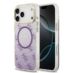 __vg|Mor|0|3666339522902-01|Apple iPhone 17 Pro Max Kılıf Guess Orjinal Lisanslı MagSafe Şarj Özellikli 4G Desenli Simli Silikon Kapak
