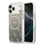 __vg|Gri|0|3666339523060-01|Apple iPhone 17 Pro Max Kılıf Guess Orjinal Lisanslı MagSafe Şarj Özellikli 4G Desenli Simli Silikon Kapak