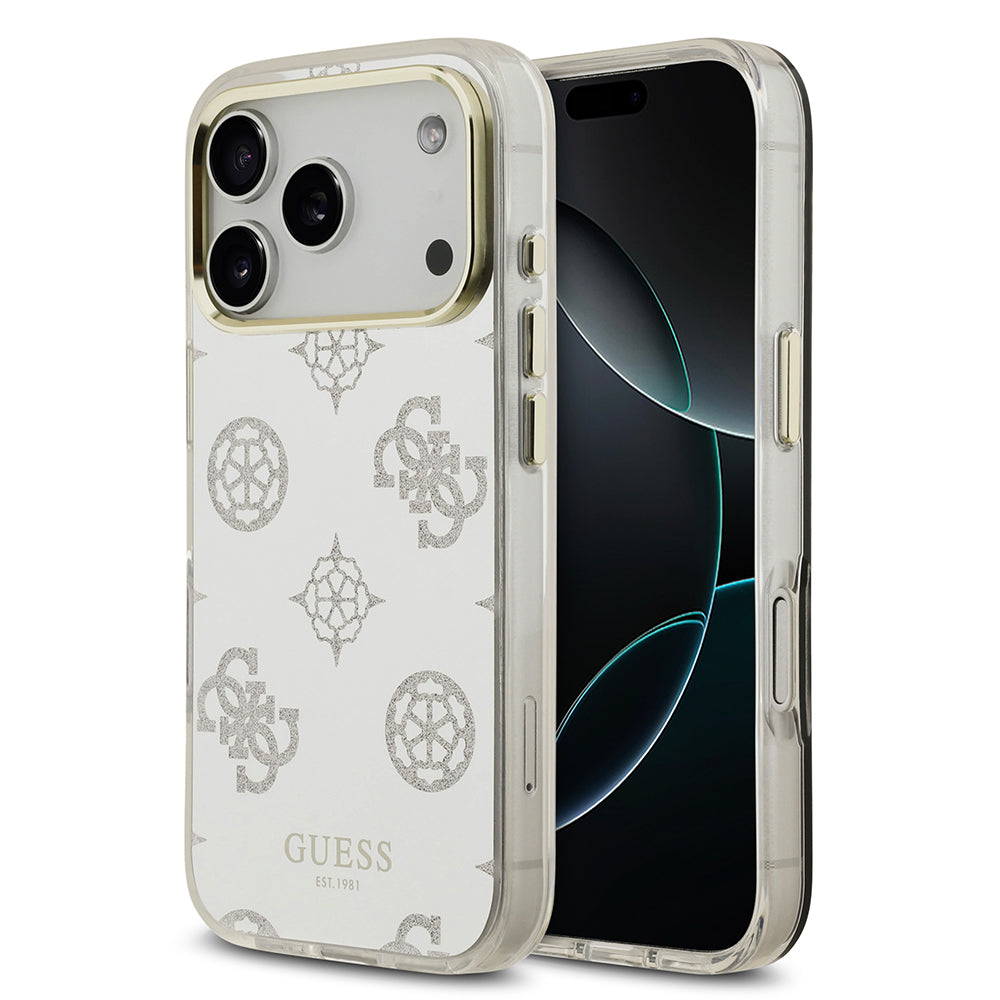 __vg|Gümüş|0|3666339524340-01|Apple iPhone 17 Pro Max Kılıf Guess Orjinal Lisanslı Metal Kamera Çerçeveli Simli Aynalı Kapak